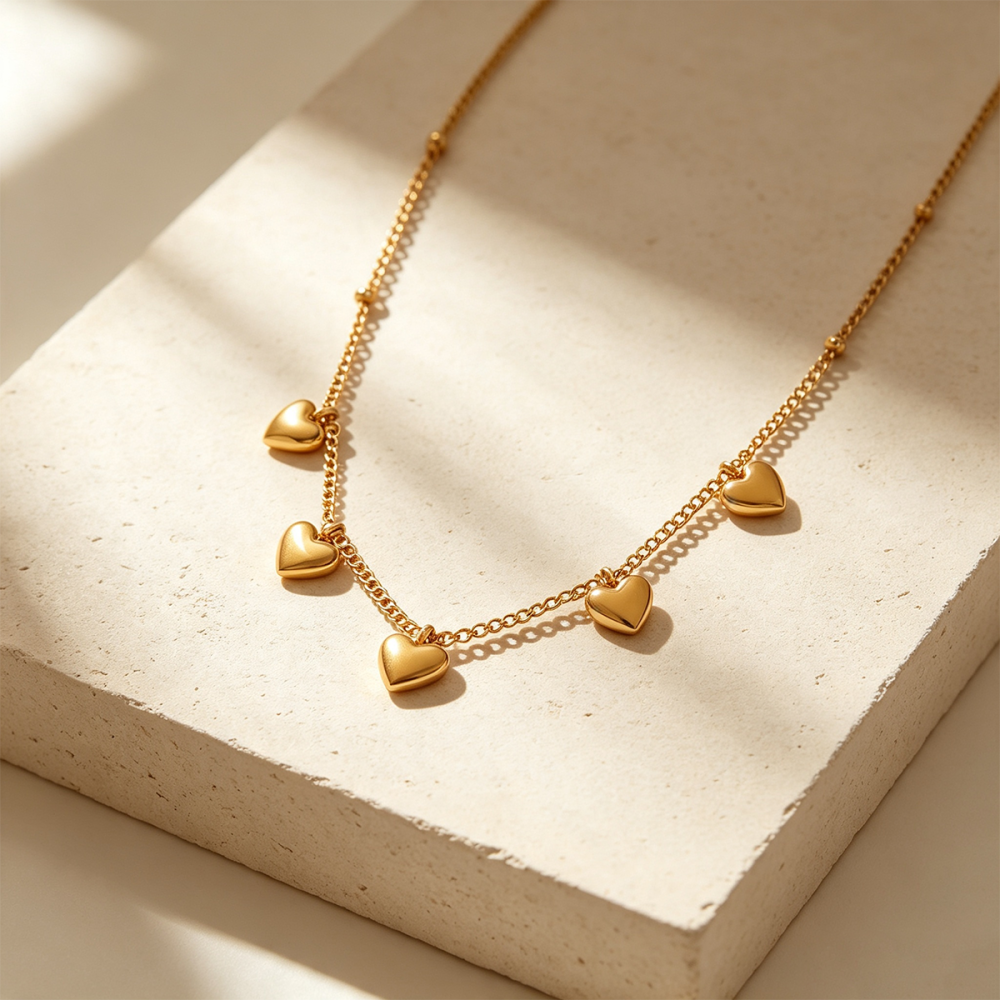 Simple Series Daily Heart Stainless Steel Waterproof Gold Color Women's Pendant Necklaces Picture4
