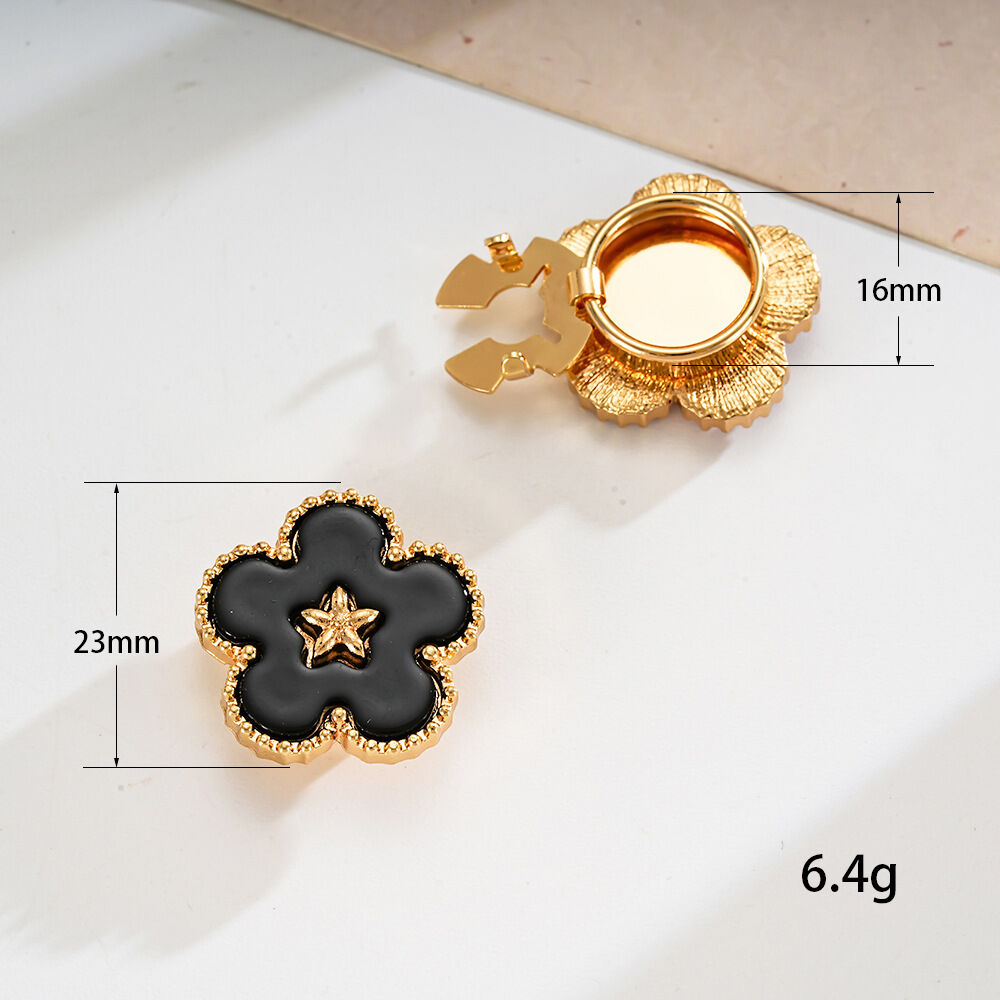 Simple Series Daily Flower Smiling Face Clover Alloy Cufflinks h5Picture5