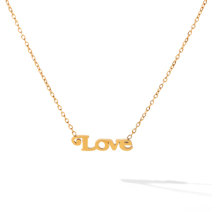 Letter Shape Stainless Steel Waterproof Gold Color Women's Pendant Necklaces h5