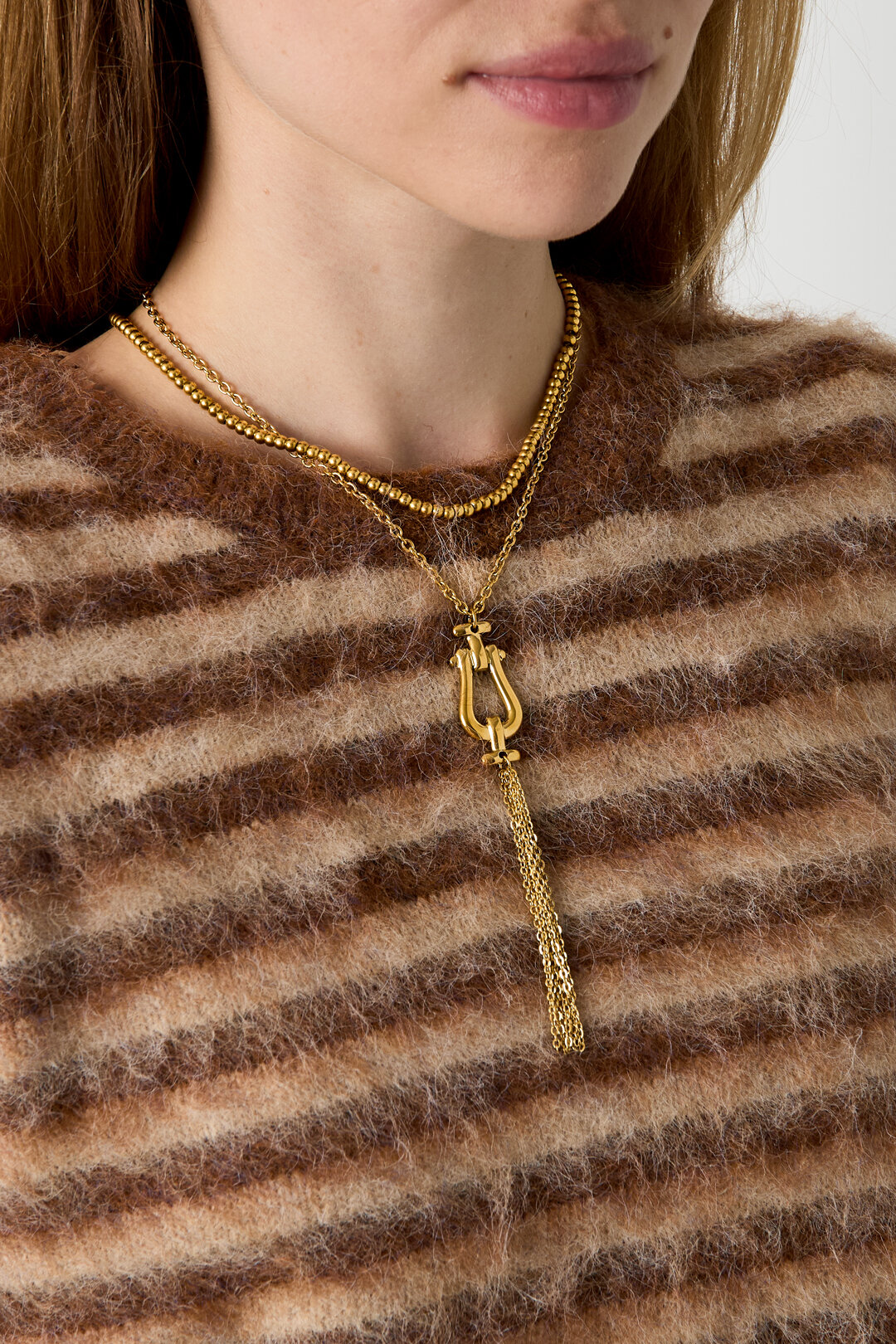 Collares con colgante de acero inoxidable, cadena, estilo casual, sencillo, para uso diario, joyería para mujer. 2