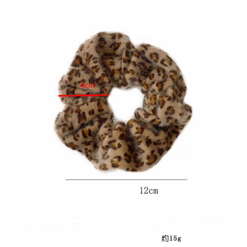 Simple Series Retro Leopard Print Velvet Scrunchies h5Picture4