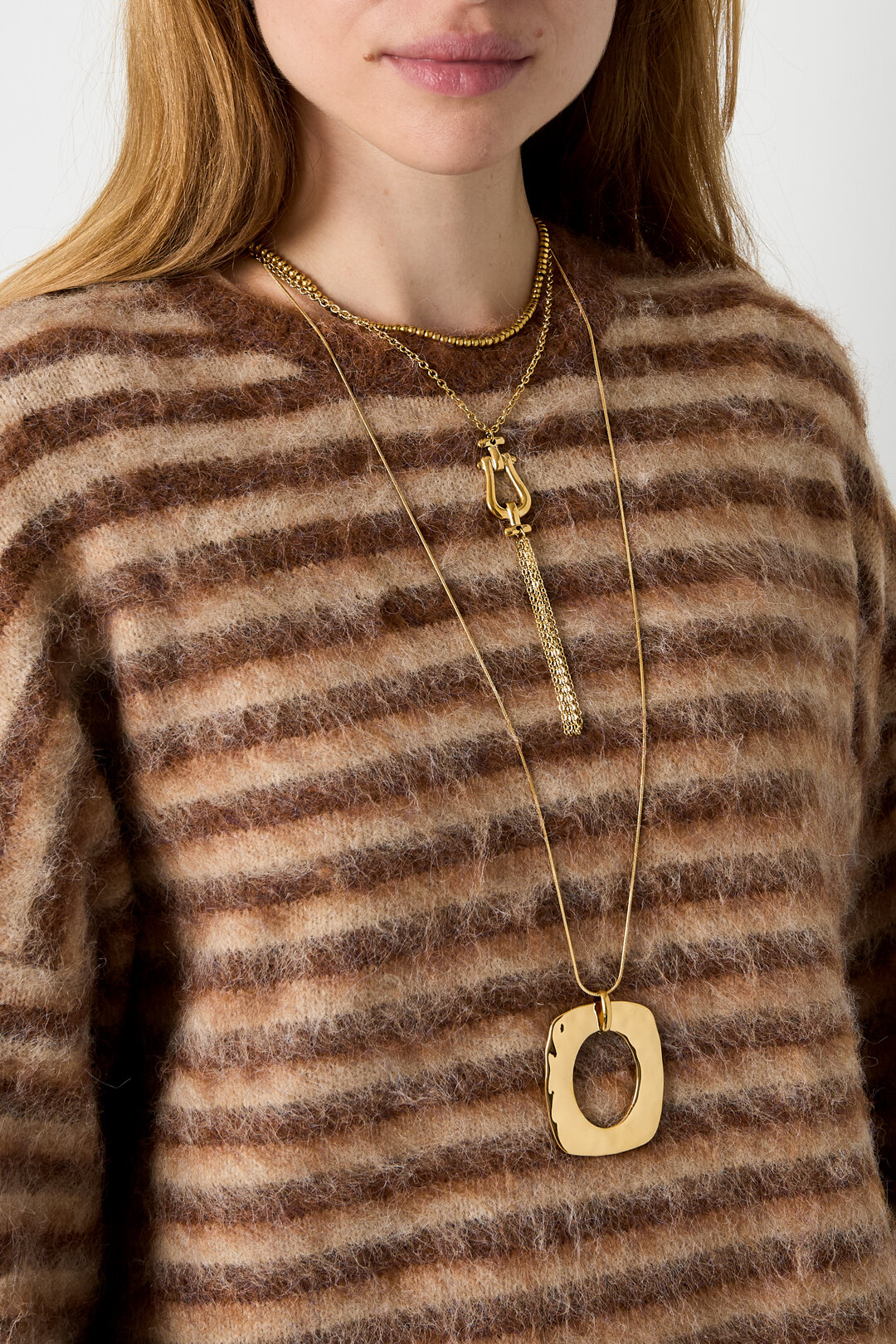 Collares largos de acero inoxidable con forma geométrica, sencillos, de la serie Daily Simple, joyería para mujer. 2