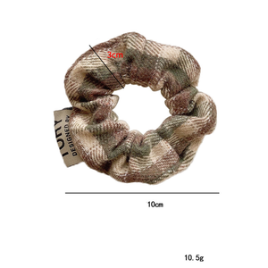 Simple Series Daily Solid Color Plaid Polyester Scrunchies h5 Picture4
