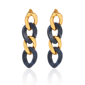 Stainless Steel Waterproof Resin Chain Shape Women's Dangle Earrings h5