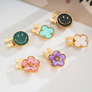 Simple Series Daily Flower Smiling Face Clover Alloy Cufflinks h5 Picture3
