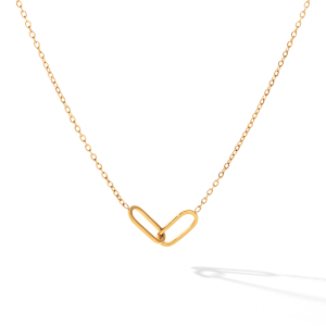Ellipse Shape Stainless Steel Waterproof Gold Color Women's Pendant Necklaces h5