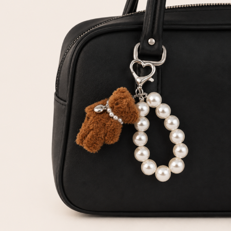 Simple Series Cute Heart Animal Beads Imitation Pearl Bag Charms