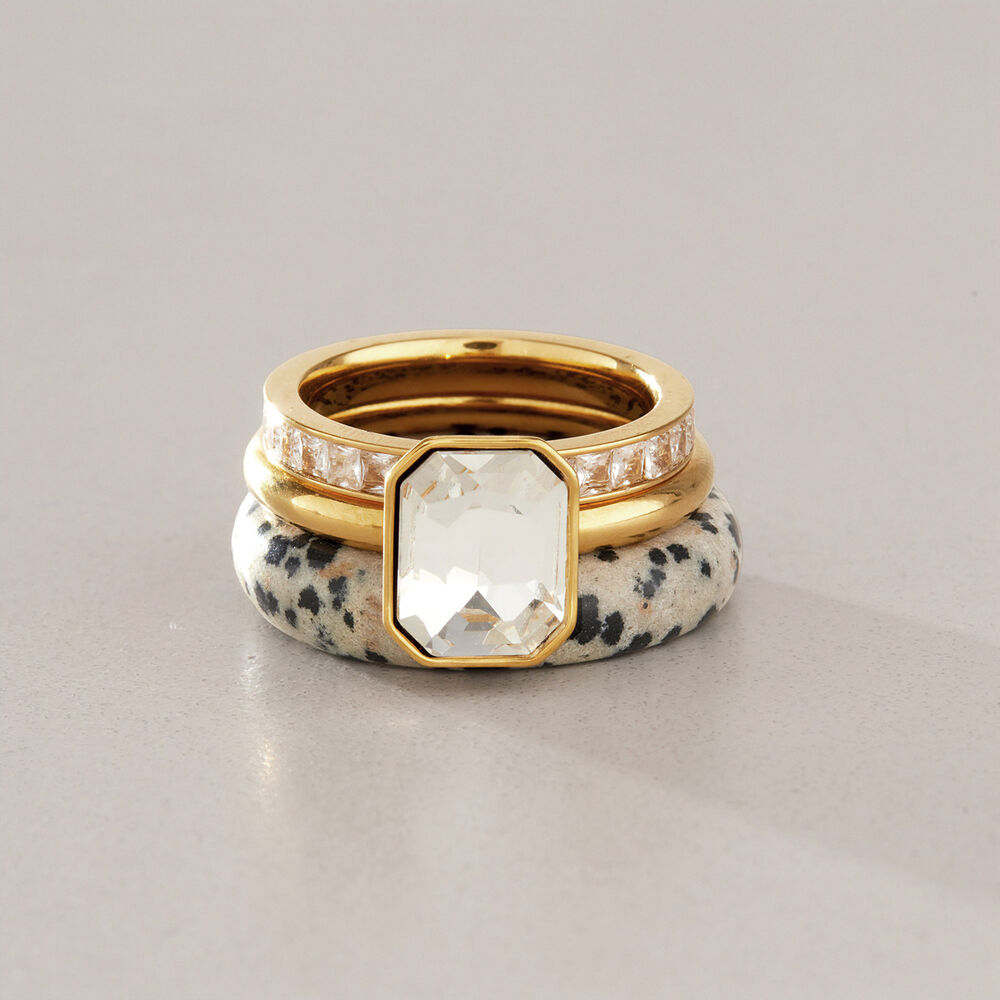 Retro Gold Color Rhinestone Natural Stone Ring Sets h5Picture4