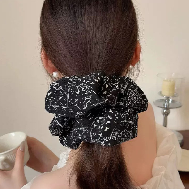 Ethnic Series Casual Solid Color Paisley Pattern Polyester Scrunchies h5Picture5