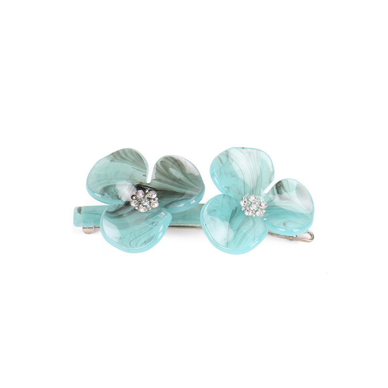 Luxurious Series Daily Flower Leopard Print Gradient Color Acetate Rhinestone Hair Clips h5Picture2