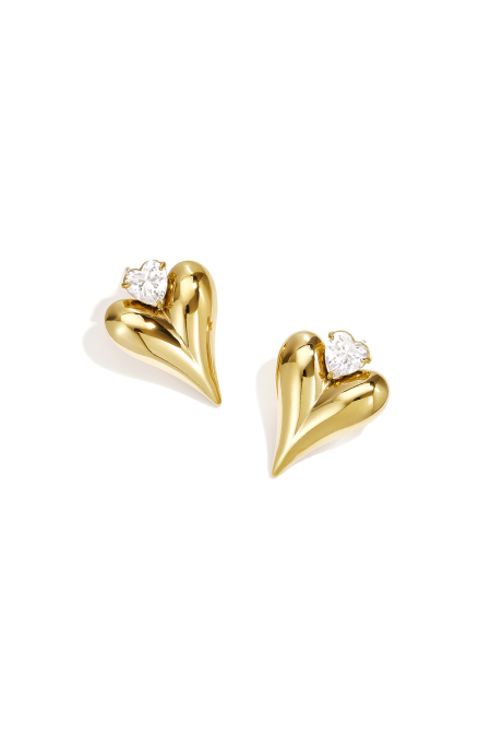 Stainless Steel Stud Earrings Heart Simple Daily Simple Series Women's Jewelry