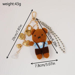 Simple Series Cute Heart Animal Twist Woven Lock Polyester Bag Charms h5