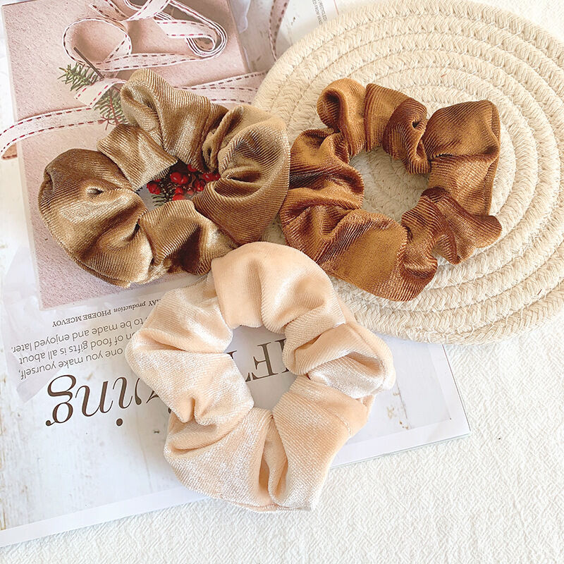 Simple Series Dagelijkse Effen Kleur Fluweel Scrunchies 2