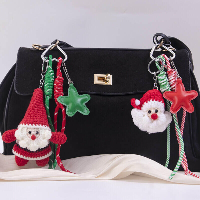 Simple Series Cute Twist Christmas Mixed Color Woven Polyester Bag Charms h5Picture4