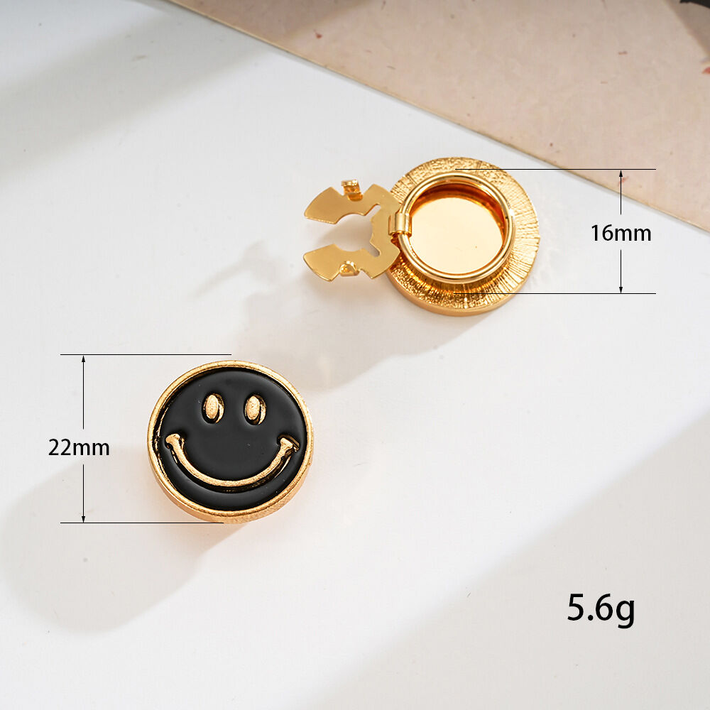 Simple Series Daily Flower Smiling Face Clover Alloy Cufflinks h5Picture6