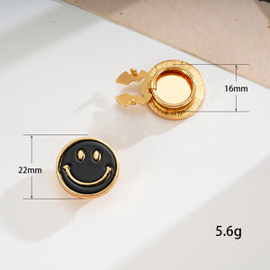 Simple Series Daily Flower Smiling Face Clover Alloy Cufflinks h5 Picture6