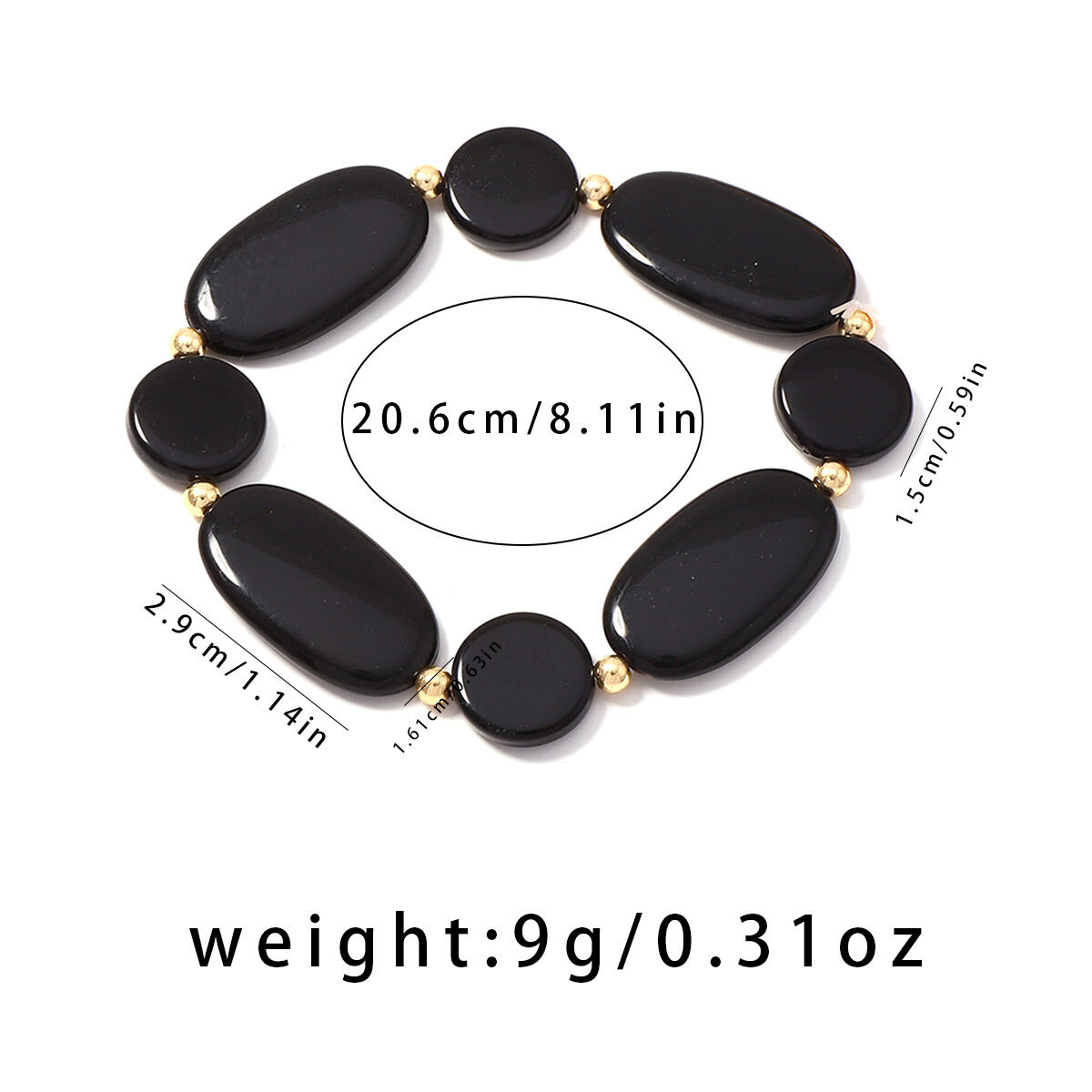 Simple Series Retro Irregular Shape Beads Mixed Color Resin Women's Beaded Bracelets 