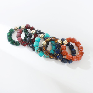 Simple Series Retro Irregular Shape Solid Color Resin Women's Beaded Bracelets h5 Picture5
