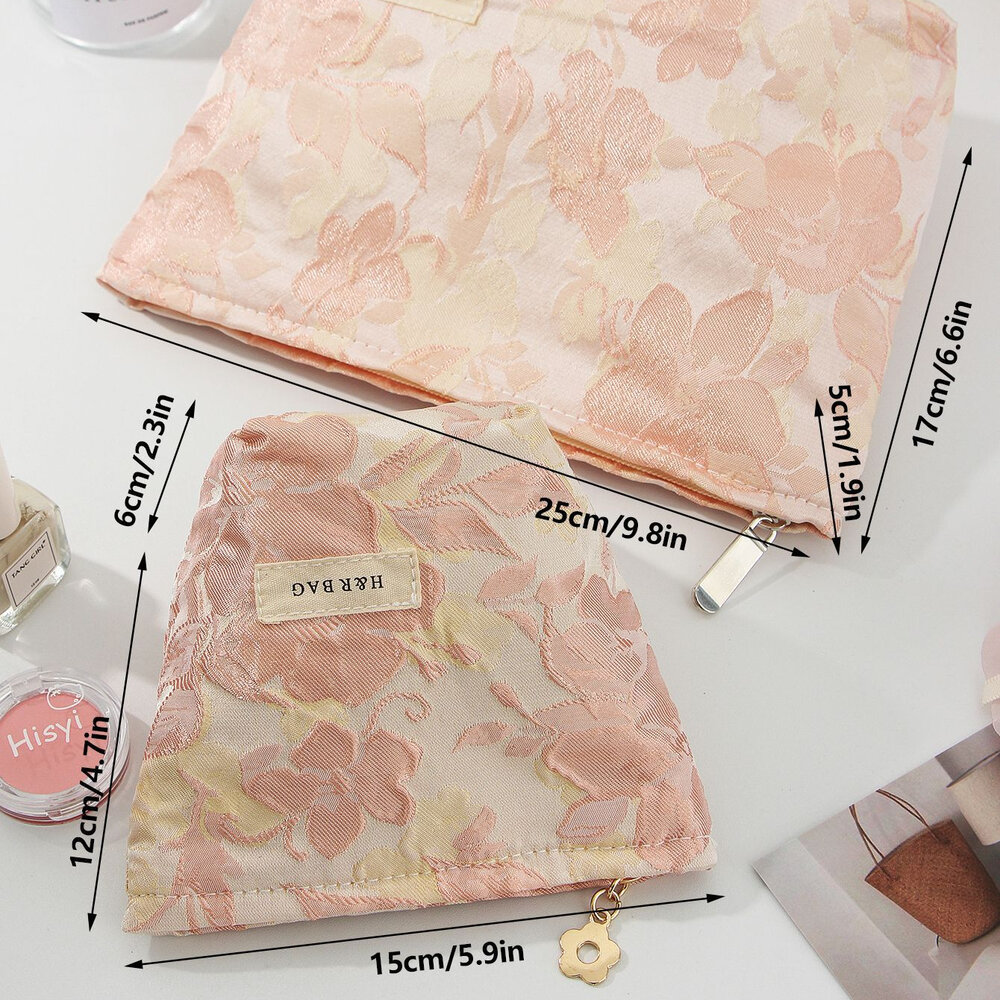 Romantische Serie Sweet Flower Polyester Make-Uptassen Voor Dames h5Afbeelding5