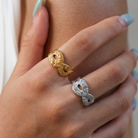 Simple Series Daily Irregular Shape Stainless Steel Waterproof   Gold Color  Statement Rings