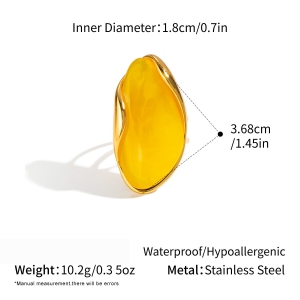 Irregular Shape Resin Gold Color Statement Rings h5