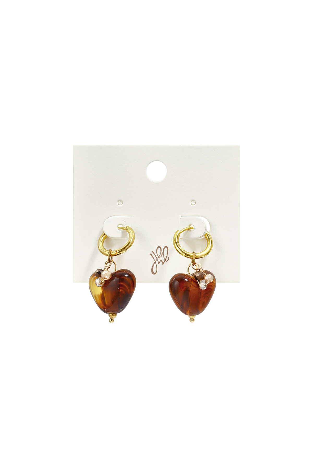 Herzförmige Ohrringe Aus Edelstahlperlen, Schlichte Alltags-Serie, Damenschmuck Bild3