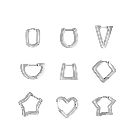 Simple Series Daily Irregular Shape Stainless Steel Waterproof Women's Hoop Earrings