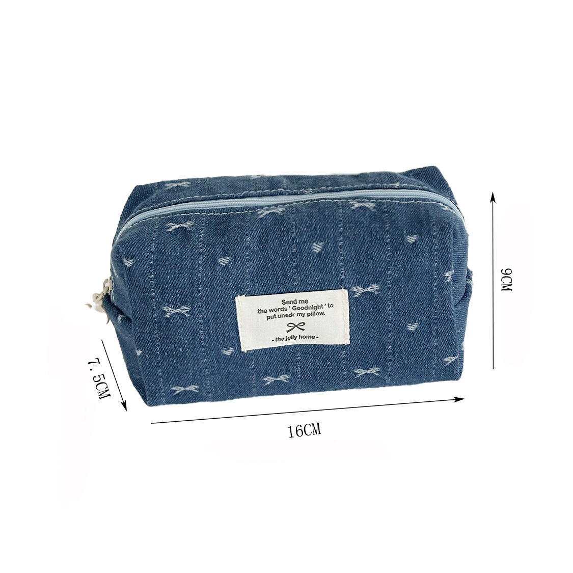 Kosmetiktaschen Aus Denimstoff Mit Süßer Schleife 