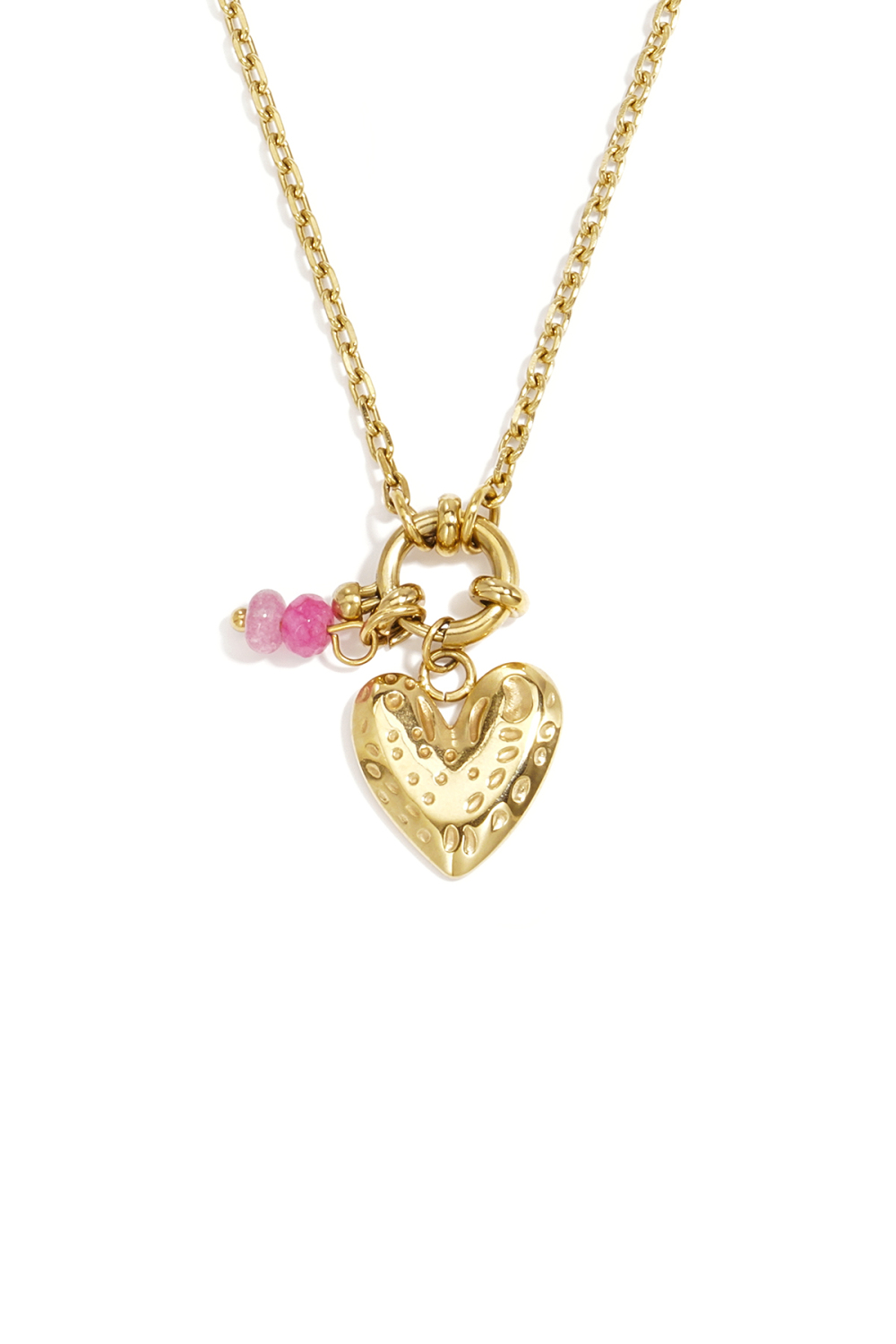 Collane Con Ciondolo A Forma Di Cuore In Acciaio Inossidabile, Serie Simple Daily Simple, Gioielli Da Donna Immagine4