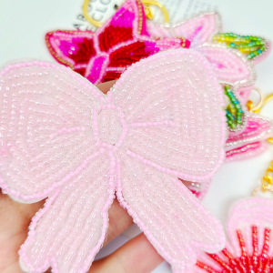 Simple Series Natural Flower Oceanic Style Beads Mixed Color Woven Starfish Seed Bead Keychain h5 Picture4