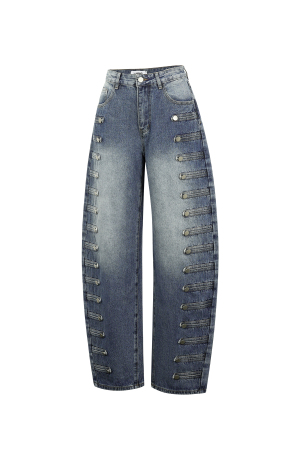 Jeans Militari Con Bottoni h5 Immagine6