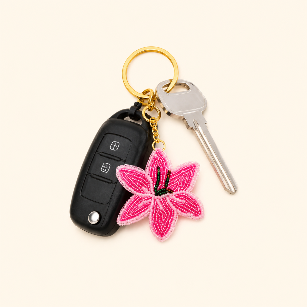 Simple Series Natural Flower Oceanic Style Beads Mixed Color Woven Starfish Seed Bead Keychain Picture2