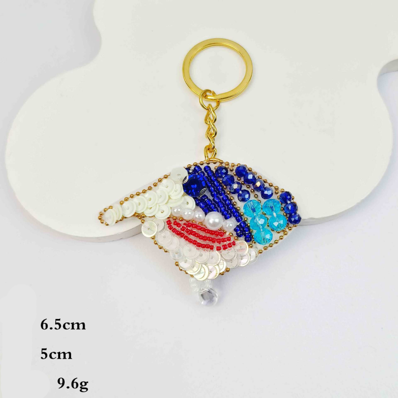 Simple Series Casual Flower Animal Oceanic Style Mixed Color Food Woven Birds Shell Fish Dachshund Seed Bead Keychain 