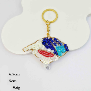 Simple Series Casual Flower Animal Oceanic Style Mixed Color Food Woven Birds Shell Fish Dachshund Seed Bead Keychain h5 