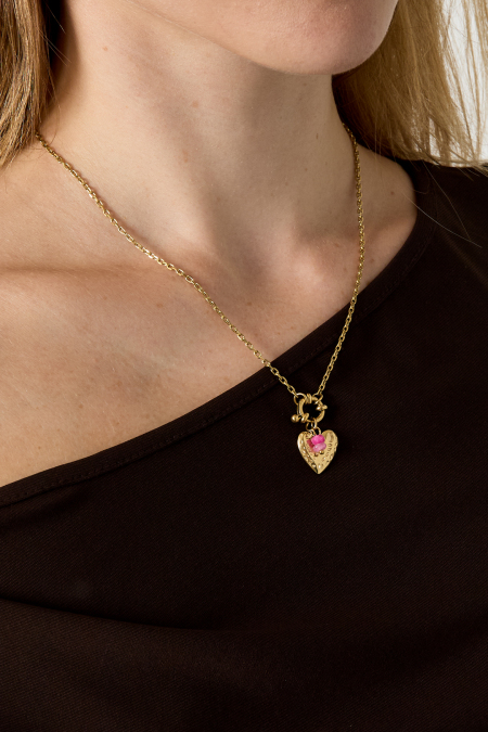 Collane con ciondolo a forma di cuore in acciaio inossidabile, serie Simple Daily Simple, gioielli da donna 2