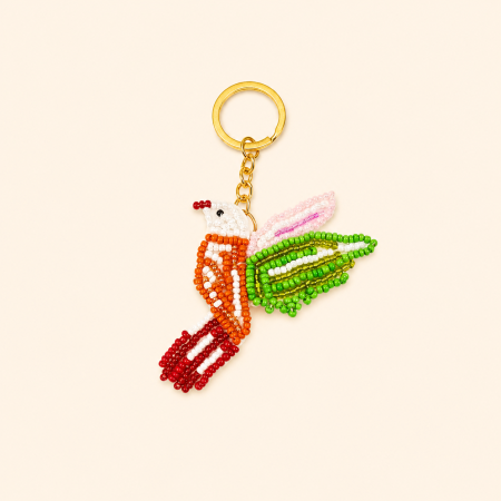 Simple Series Casual Flower Animal Oceanic Style Mixed Color Food Woven Birds Shell Fish Dachshund Seed Bead Keychain