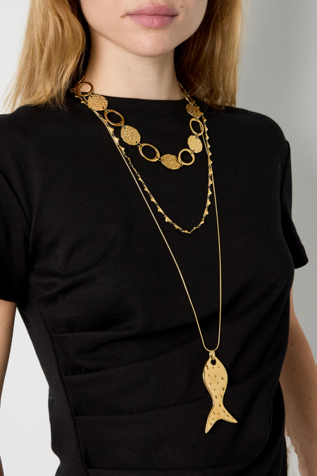 Stainless Steel Long Necklaces Fish Casual Daily Simple Series Women's jewelry 2