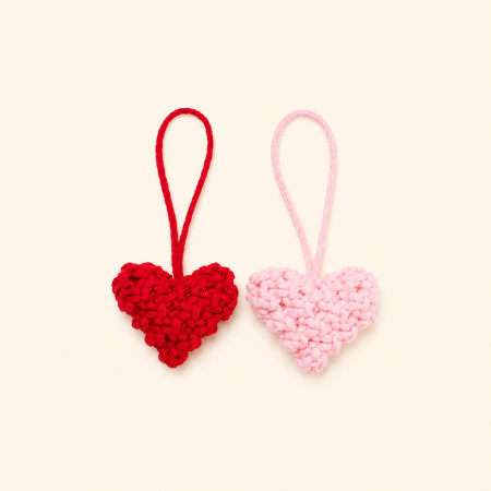 Romantic Series Simple Heart Woven Cotton Bag Charms