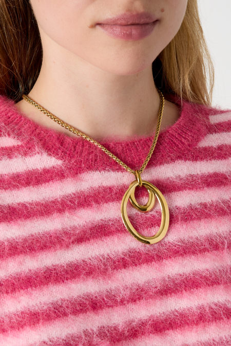 Stainless Steel Pendant necklaces Circle Casual Daily Simple Series Women's jewelry 2