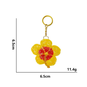 Simple Series Daily Flower Beads Mixed Color Woven Seed Bead Keychain h5 