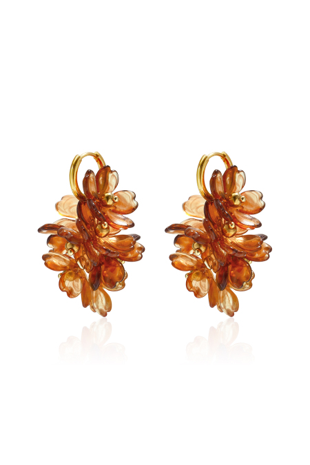 Ohrringe aus Edelstahlperlen, schlichtes Blumenmuster, schlichte Alltags-Serie, Damenschmuck