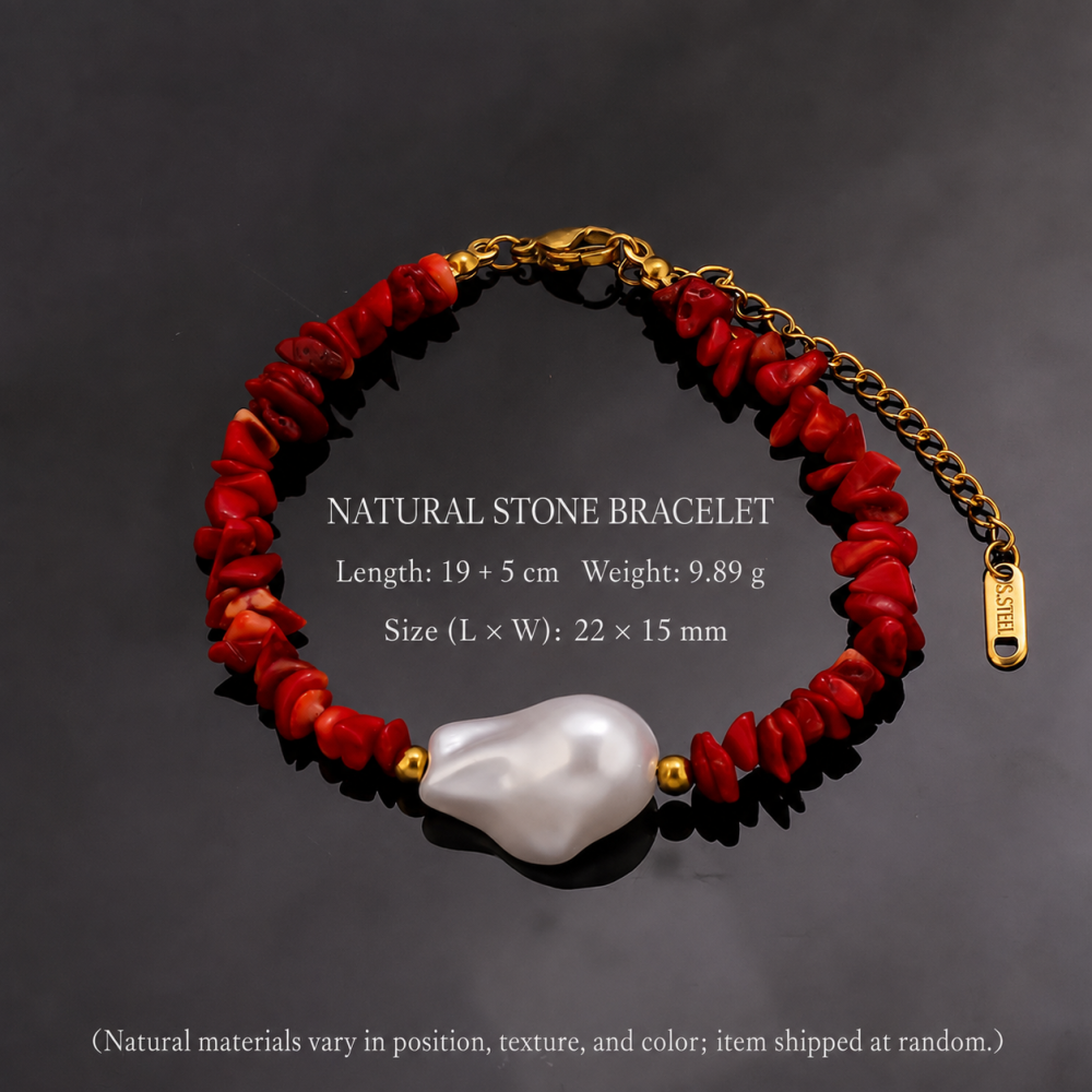Simple Series Daily Irregular Shape Beads Stainless Steel Waterproof   Gold Color  Women's Beaded Bracelets 