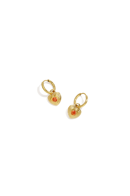 Orecchini Pendenti A Forma Di Cuore In Acciaio Inossidabile, Serie Simple Daily Simple, Gioielli Da Donna