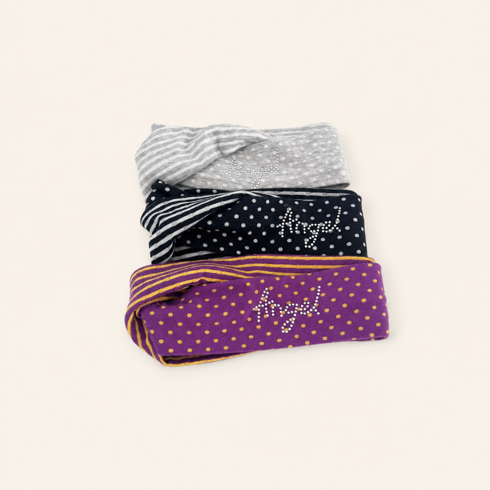 Simple Series Casual Letter Twist Stripe Polka Dots Mixed Color Polyester Rhinestone Hair Bands Picture2