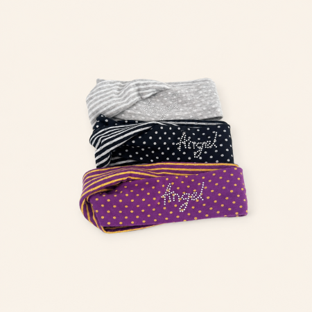 Simple Series Casual Letter Twist Stripe Polka Dots Mixed Color Polyester Rhinestone Hair Bands 2