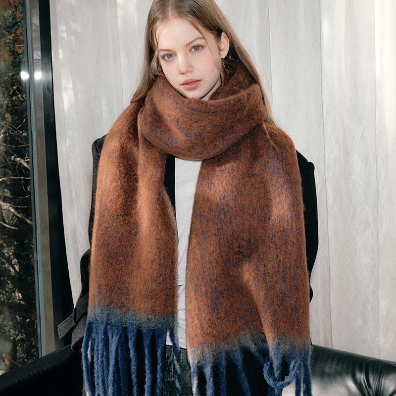 Simple Series Retro Tassel Mixed Color Winter Scarves Picture3