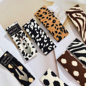 Simple Series Retro Leopard Print Polka Dots Mixed Color Animal Print Fabric Hair Clips h5 Picture5