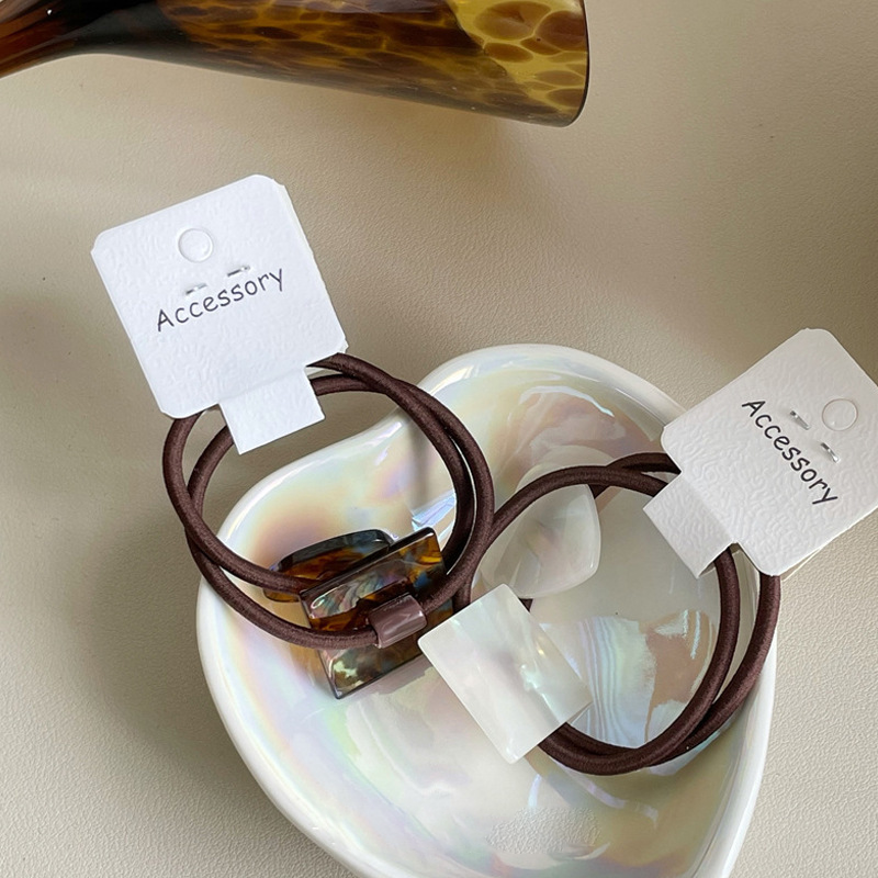 Simple Series Daily Heart Gradient Color Geometric Shape Acetate Hair Ties Picture3