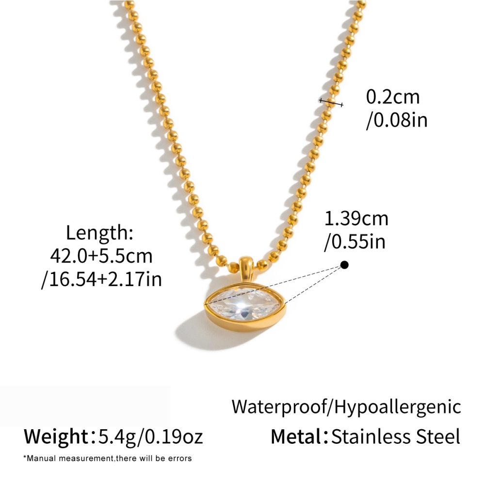 Geometric Shape Stainless Steel Waterproof Gold Color Women's Pendant Necklaces