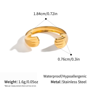 Palm Shape Stainless Steel Waterproof Gold Color Minimalist Rings h5